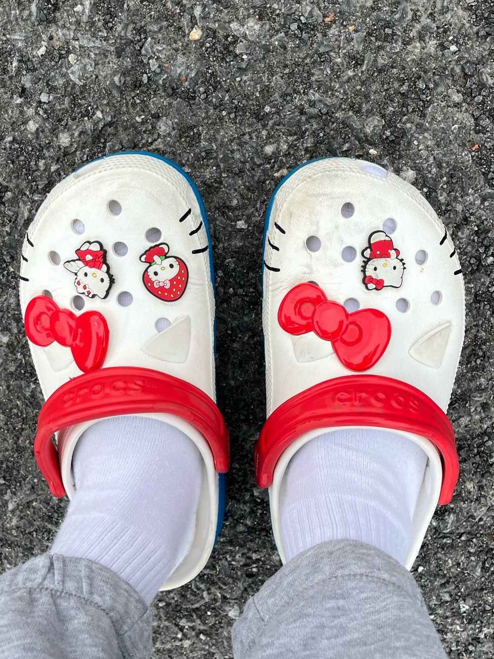 Hello Kitty White and Red Crocs Clog Shoes